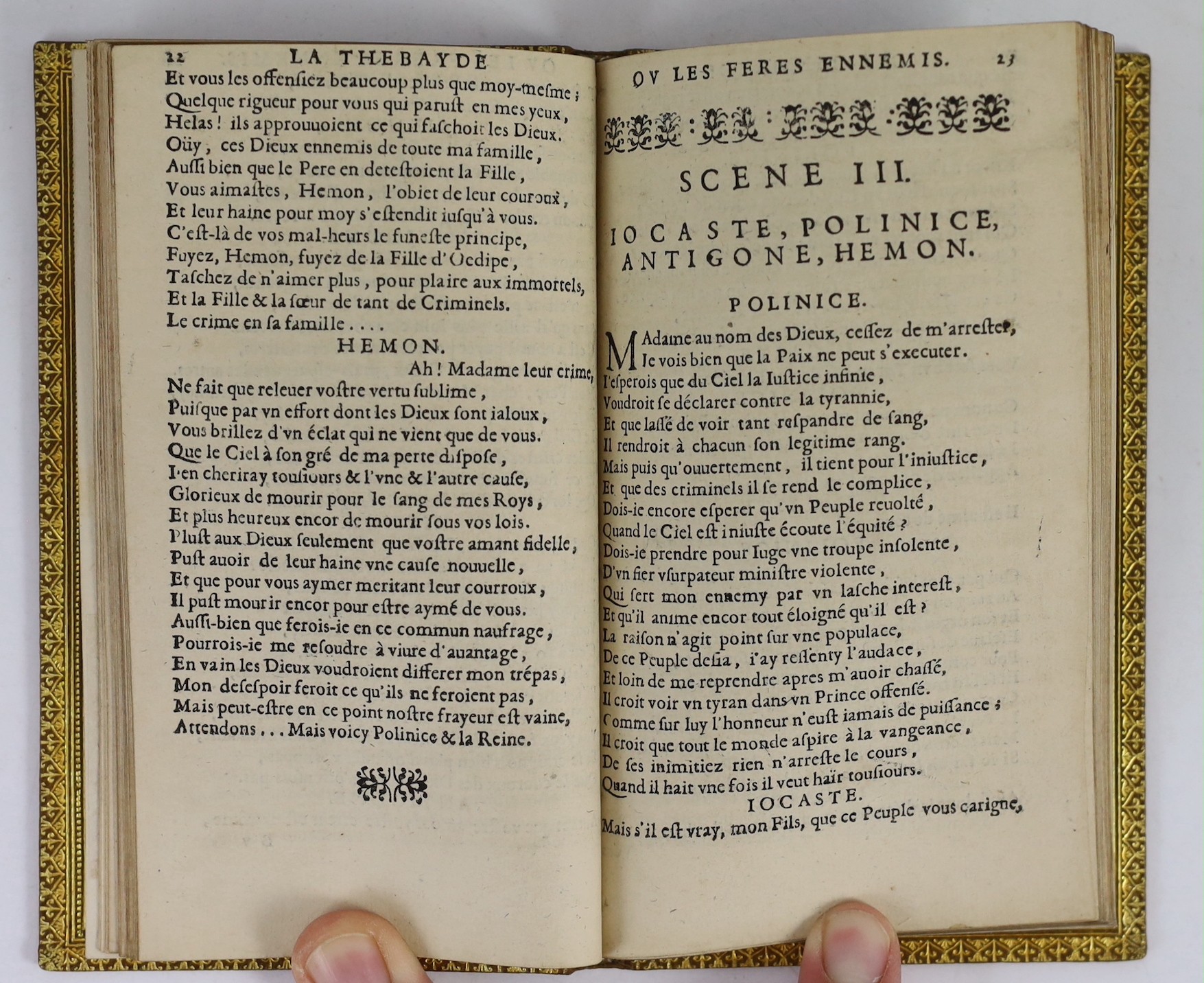Racine, Jean Baptiste - La Thebayde ou les Freres Ennemis, Tragedie, 1st edition, 12mo, crushed tan morocco, by Riviere, Claude Barbin, Paris, 1664